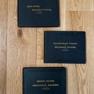 1902 Set of 3 Vintage Thorne Mechanical Drawing Course Books - Excellent Cond